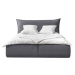 Tmavě šedá čalouněná dvoulůžková postel s úložným prostorem s roštem 180x200 cm Jade – Bobochic 