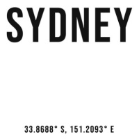 Ilustrace Sydney simple coordinates, Finlay & Noa, (30 x 40 cm)