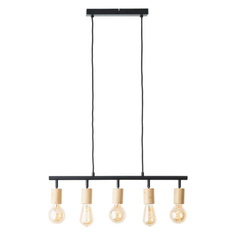 Brilliant - Lustr na lanku TIFFANY 5xE27/28W/230V černá/bambus 99684/76