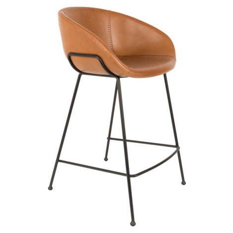 Sada 2 hnědých barových židlí Zuiver Feston, výška sedu 65 cm