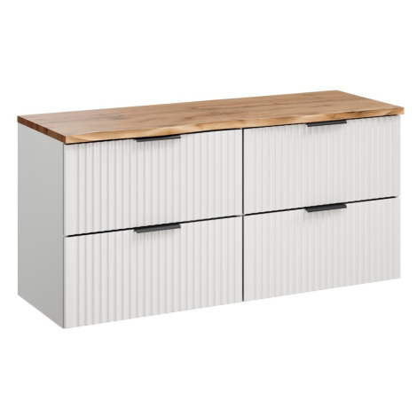Comad Závěsná skříňka Casad Nature s deskou 120 cm bílá/dub wotan