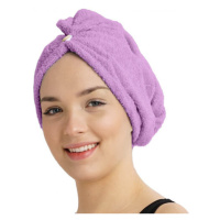 Rychleschnoucí froté turban na vlasy fialová lila