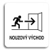 Accept Piktogram "nouzový východ IV" (80 × 80 mm) (bílá tabulka - černý tisk bez rámečku)