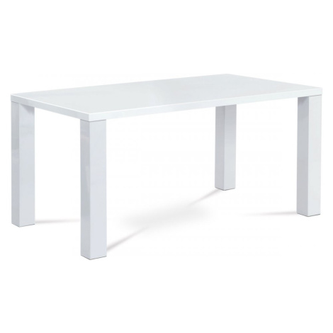 Jídelní stůl VILM – 160x90x76 cm, vysoký lesk bílý