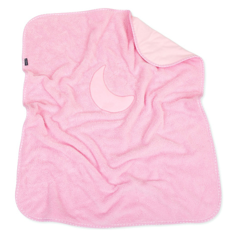 Mamo Tato Oboustranná chlupáčková dečka s vyšívkou 75 x 90 cm, Měsíček - růžová