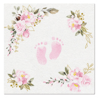 PAW - Ubrousky AIRLAID 40x40 cm Baby Feet light pink