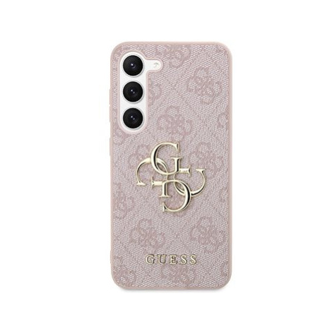 Guess PU 4G Metal Logo Zadní Kryt pro Samsung Galaxy S23 Pink