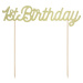 PartyDeco zapichovací dekorace na dort zlatá 1st Birthday