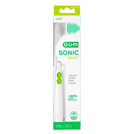 GUM Sonic bateriový sonický zubní kartáček WHITE