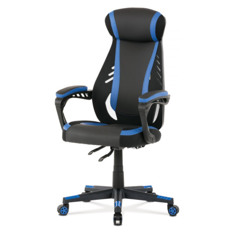 Herní židle FROGGY – ekokůže, látka, černá/modrá