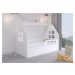 WD Dětská postel ve tvaru domečku - 160 x 80 cm Bílá - 2. jakost