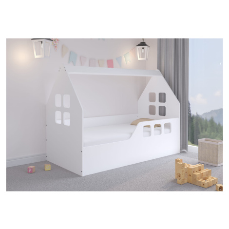 WD Dětská postel ve tvaru domečku - 160 x 80 cm Bílá - 2. jakost WD Lifestyle