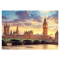 Umělecká fotografie The Big Ben in London and the House of Parliament, mammuth, (40 x 26.7 cm)