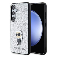 Kryt Karl Lagerfeld KLHCS24MGCNPSG S24+ S926 silver hardcase Fixed Glitter Ikonik Logo Metal Pin