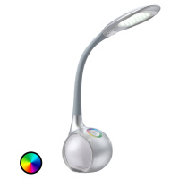 Globo Stříbrná LED stolní lampa Paula