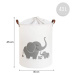 TULIMI Koš na hračky, uzavíratelný, Tulimi, bavlna, Elephant - bílý, 43 L