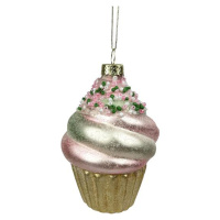 Skleněná vánoční ozdoba TORO 10,6cm cupcake