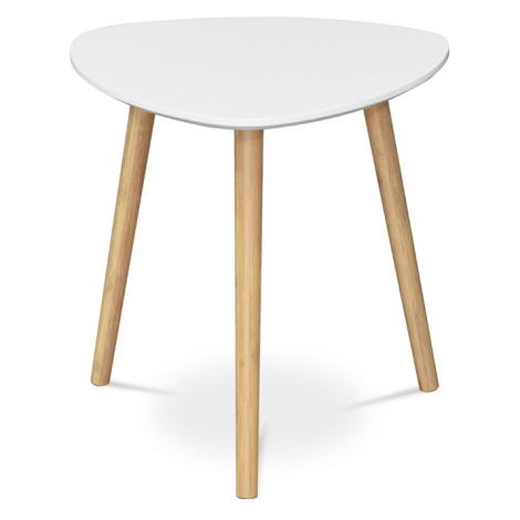 Konferenční stůl DEGAS — masiv, MDF, přírodní / bílá