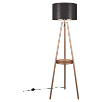 Hnědá stojací lampa s poličkou (výška 152 cm) Colette – Trio