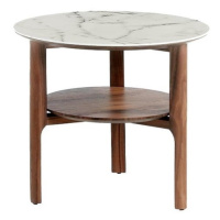 Estila Moderní kulatý příruční stolek Vita Naturale mramorový vzhled 60cm
