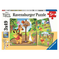 Ravensburger puzzle 051878 Disney Medvídek Pú Sportovní den 3x49 dílků