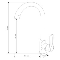 MEXEN Sabre černá dřezová baterie 72190-70