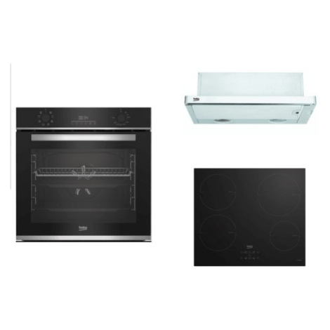 Set spotřebičů Beko - trouba BBIM13300X, deska HII64400MT, odsavač CTB6407X