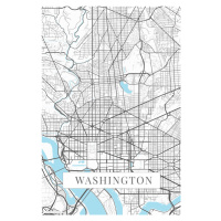 Mapa Washington white, 26.7 × 40 cm