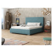 Čalouněná postel DANGELO 5 140x200 cm, modrá látka