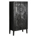 Estila Luxusní orientální černá skříň Belem z masivního mangového dřeva s ornamentálním vyřezává