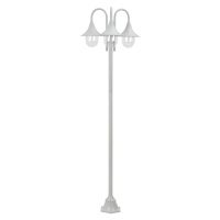 vidaXL Zahradní sloupová lampa 3 ramena E27 220 cm hliník bílá