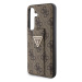 Guess hard silikonový kryt Samsung Galaxy S24 5G brown PU Grip Stand 4G Strass Triangle Metal Lo