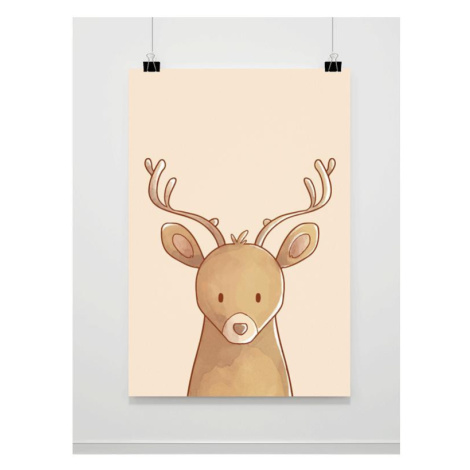 Dětský dekorační plakát s malovaným jelenem