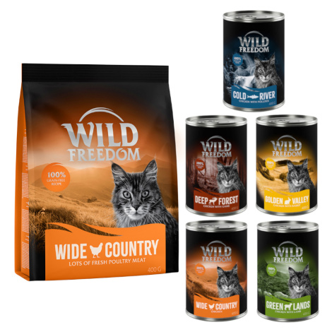 Wild Freedom 12 x 400 g + granule 400 g za skvělou cenu - Smíšené balení + Adult "Wide Country" 