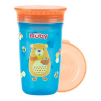 NUBY Netekoucí 360° 300 ml, 6m+ modrá/oranžová