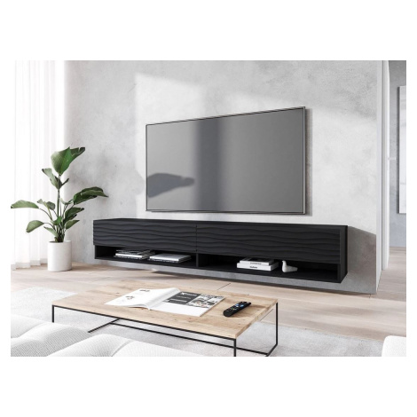 TV stolek s LED RGB osvětlením 180 cm WILLA A - černý grafit 2