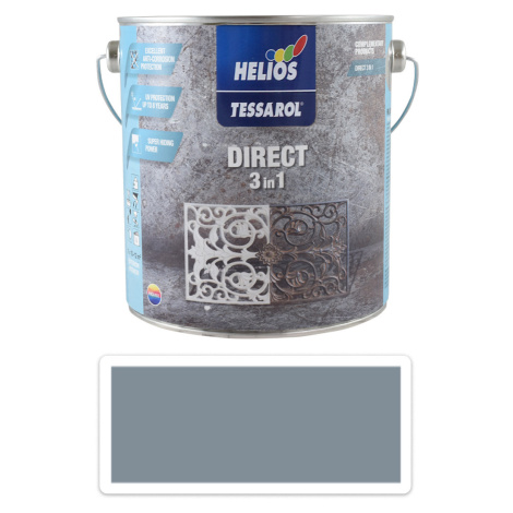 TESSAROL Direct 3in1 - antikorozní barva na kov 2.5 l Středně šedá RAL 7046 HELIOS PREISSER