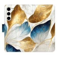 iSaprio flip pouzdro GoldBlue Leaves pro Samsung Galaxy S23+ 5G