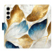 iSaprio flip pouzdro GoldBlue Leaves pro Samsung Galaxy S23+ 5G