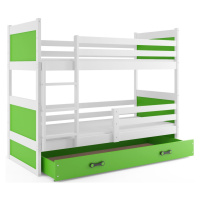 BMS Dětská patrová postel RICO | bílá 90 x 200 cm Barva: Zelená