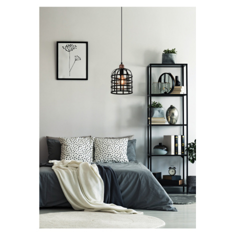 Černo-měděná kovová závěsná lampa 40W E27 Soleto CANDELLUX