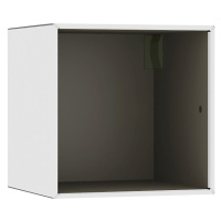 mauser Závěsný otevřený samostatný box, šířka 385 mm, čistá bílá / béžovošedá