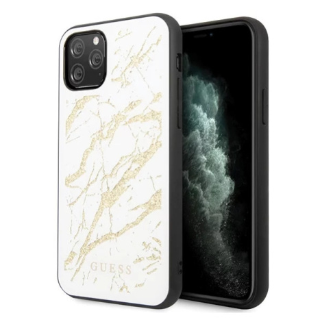 Kryt Guess iPhone 11 Pro Max White Hard Case Glitter Marble Glass (GUHCN65MGGWH)