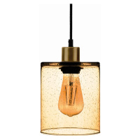 Solbika Lighting Závěsná lampa Soda se žlutým skleněným stínidlem Ø 15 cm