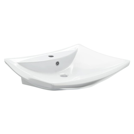 vidaXL Luxusní keramické umyvadlo obdélníkové s přepadem a otvorem na baterii