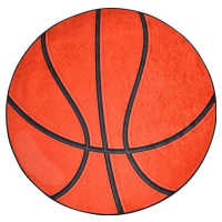 Oranžový dětský protiskluzový koberec Conceptum Hypnose Basketball, ø 140 cm