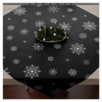 Vánoční ubrus na stůl SNOWFLAKE černá/stříbrná 85x85 cm Mybesthome