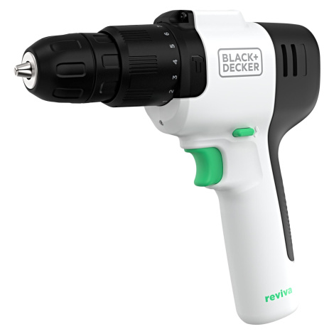 BLACK+DECKER REVHD12C (1,5Ah) 12V aku příklepová vrtačka Reviva – integrovaná baterie Black + Decker