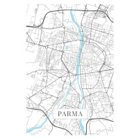 Mapa Parma white, 26.7 × 40 cm