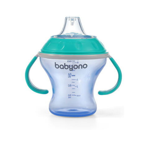 BabyOno netekoucí hrnek s měkkým pítkem 180ml - tyrkysová